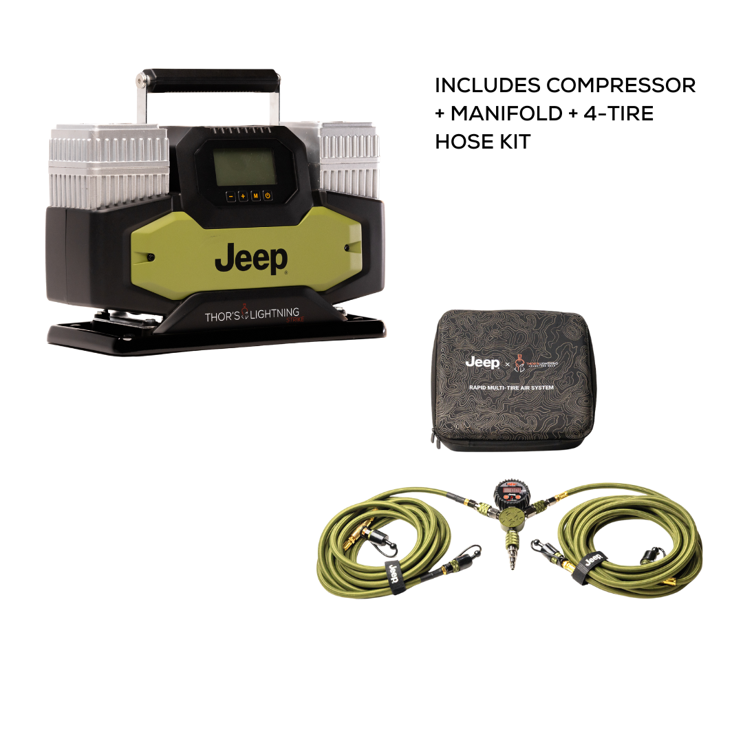 Jeep® Thor’s Lightning Strike  | 4-Tire Kit | Manifold | Bundle